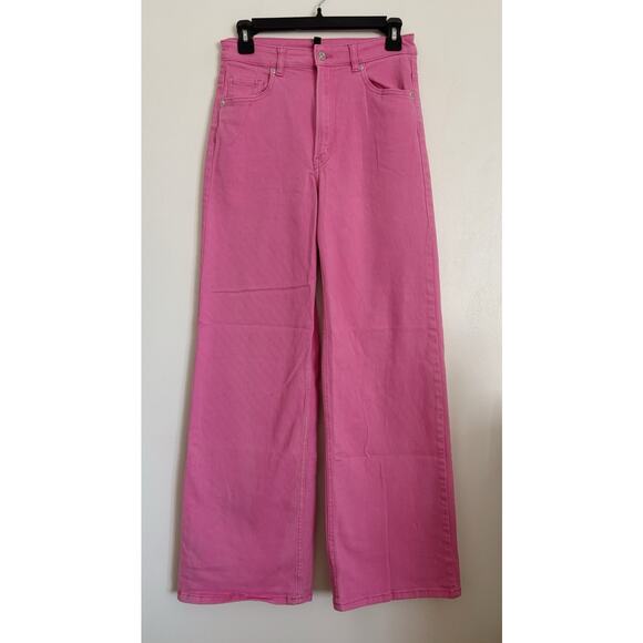 Hot Pink H&M Divided High Waisted Wide Leg Jeans 6 - Picture 1 of 8